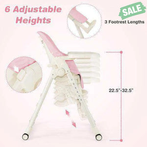 4-in-1 Baby High Chair with 6 Adjustable Heights-Beige Gray High Chairs