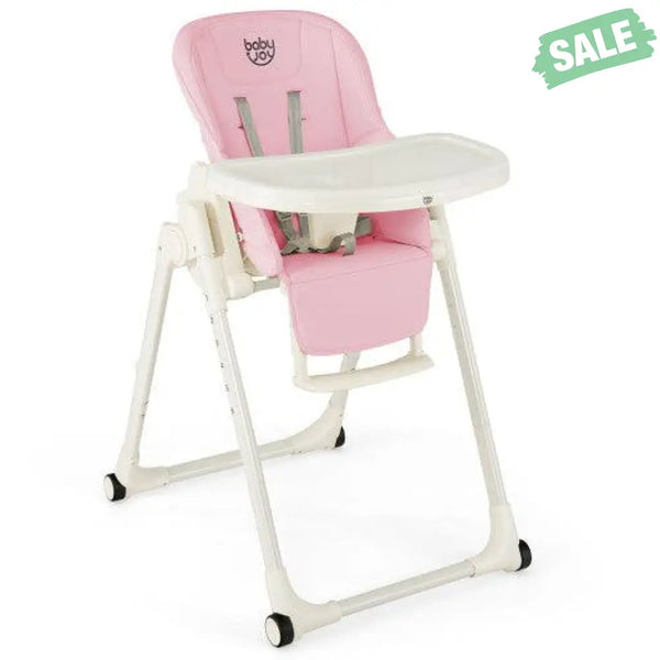 4-in-1 Baby High Chair with 6 Adjustable Heights-Pink