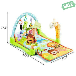 4-in-1 Baby Play Gym Mat with 3 Hanging Educational Toys Baby Gyms & Playmats