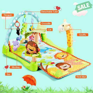 4-in-1 Baby Play Gym Mat with 3 Hanging Educational Toys Baby Gyms & Playmats