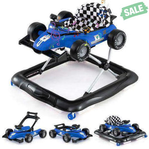 4-in-1 Baby Push Walker Activity Center Height Adjustable with Music Box-Red Red Baby Walkers