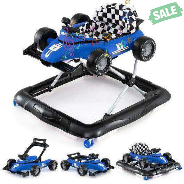 4-in-1 Baby Push Walker Activity Center Height Adjustable with Music Box-Red Red Baby Walkers