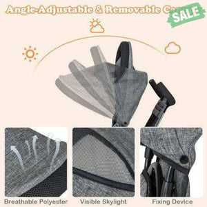 4-in-1 Baby Trike Kids Tricycle with Removable Canopy and Adjustable Push Handle-Pink Pink Baby Strollers