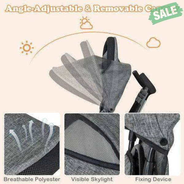 4-in-1 Baby Trike Kids Tricycle with Removable Canopy and Adjustable Push Handle-Pink Pink Baby Strollers