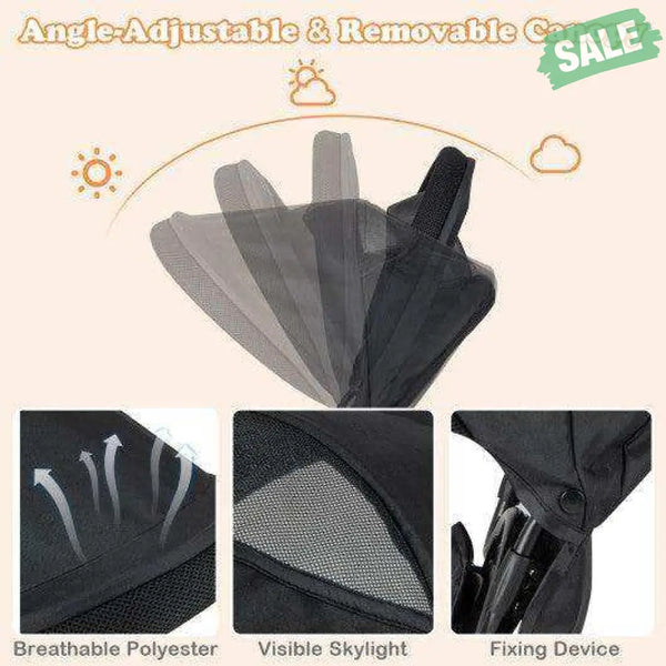 4-in-1 Baby Trike Kids Tricycle with Removable Canopy and Adjustable Push Handle-Pink Pink Baby Strollers