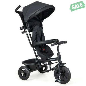 4-in-1 Baby Trike Kids Tricycle with Removable Canopy and Adjustable Push Handle-Pink Pink Baby Strollers