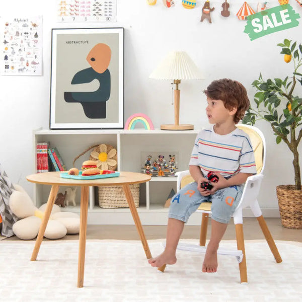 4-in-1 Convertible Baby High Chair Infant Feeding Chair with Adjustable Tray-Gray High Chairs