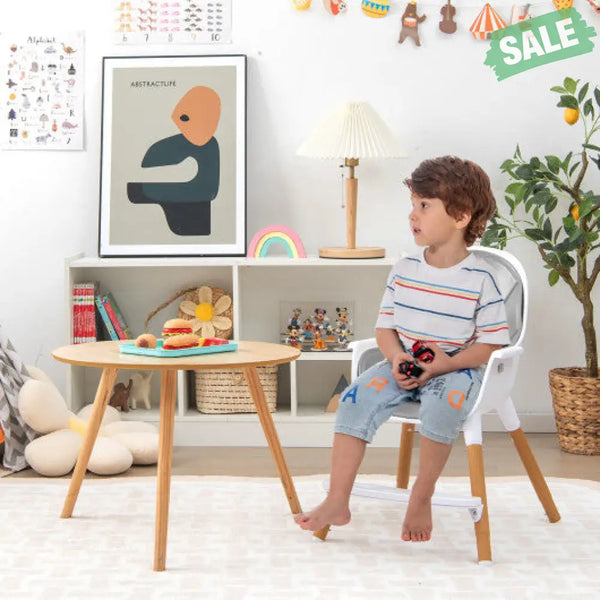 4-in-1 Convertible Baby High Chair Infant Feeding Chair with Adjustable Tray-Gray High Chairs