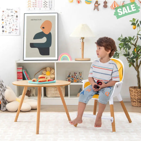 4-in-1 Convertible Baby High Chair Infant Feeding Chair with Adjustable Tray-Gray High Chairs