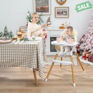 4-in-1 Convertible Baby High Chair Infant Feeding Chair with Adjustable Tray-Gray High Chairs