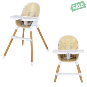 4-in-1 Convertible Baby High Chair Infant Feeding Chair with Adjustable Tray-Gray High Chairs