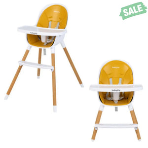 4-in-1 Convertible Baby High Chair Infant Feeding Chair with Adjustable Tray-Gray High Chairs