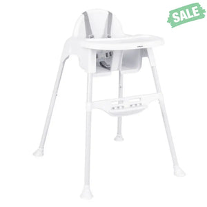 4 in 1 Convertible Kids Dining High Chair with Adjustable Removable Tray and Footrest-White High Chairs