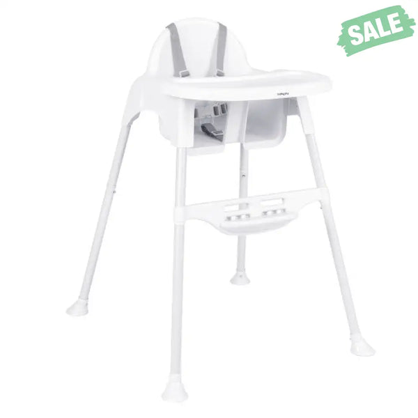 4 in 1 Convertible Kids Dining High Chair with Adjustable Removable Tray and Footrest-White High Chairs