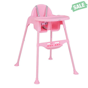 4 in 1 Convertible Kids Dining High Chair with Adjustable Removable Tray and Footrest-White High Chairs