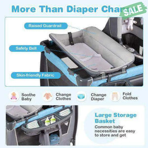 4-in-1 Convertible Portable Baby Play yard with Toys and Music Player-Red Red Baby Playpen & Playards