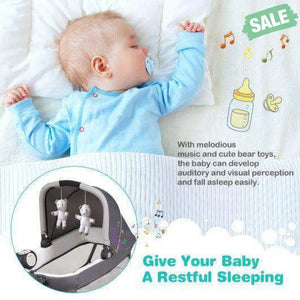 4-in-1 Convertible Portable Baby Play yard with Toys and Music Player-Red Red Baby Playpen & Playards