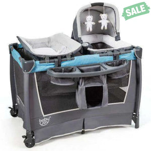 4-in-1 Convertible Portable Baby Play yard with Toys and Music Player-Red Red Baby Playpen & Playards