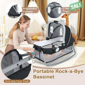 4-in-1 Convertible Portable Baby Play yard with Toys and Music Player-Red Red Baby Playpen & Playards