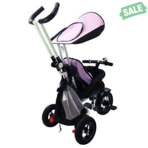 4-in-1 Detachable Learning Baby Tricycle Stroller w/ Canopy Bag-Pink Baby Strollers