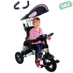 4-in-1 Detachable Learning Baby Tricycle Stroller w/ Canopy Bag-Pink Baby Strollers