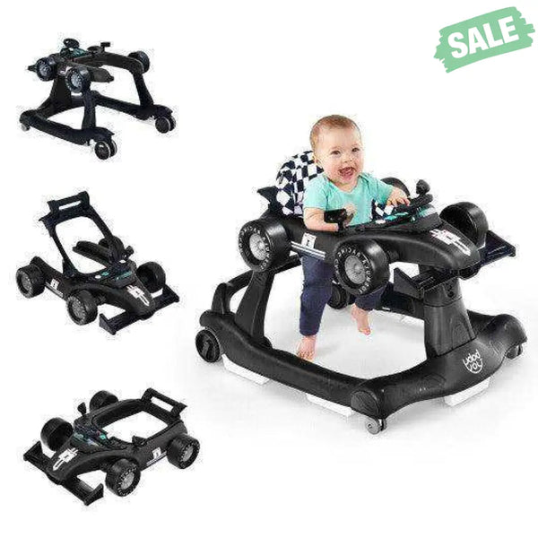 4-in-1 Foldable Activity Push Walker with Adjustable Height-Red Red Baby Walkers