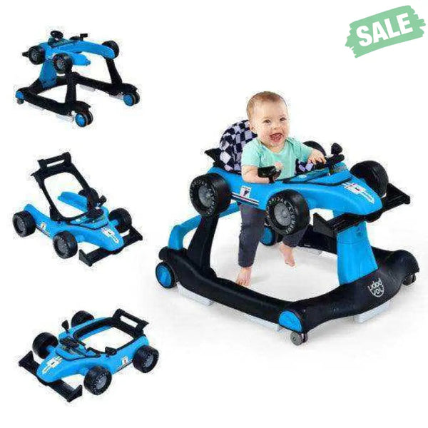 4-in-1 Foldable Activity Push Walker with Adjustable Height-Red Red Baby Walkers