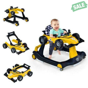 4-in-1 Foldable Activity Push Walker with Adjustable Height-Red Red Baby Walkers