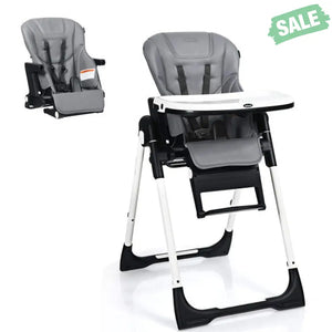 4-in-1 High Chair–Booster Seat with Adjustable Height and Recline-Black High Chairs