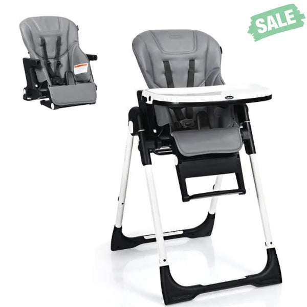 4-in-1 High Chair–Booster Seat with Adjustable Height and Recline-Black High Chairs