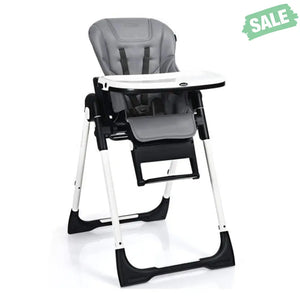 4-in-1 High Chair–Booster Seat with Adjustable Height and Recline-Black High Chairs