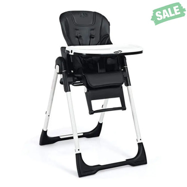 4-in-1 High Chair–Booster Seat with Adjustable Height and Recline-Black High Chairs