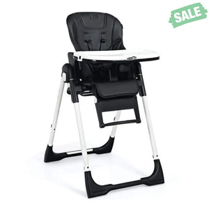 4-in-1 High Chair–Booster Seat with Adjustable Height and Recline-Black High Chairs