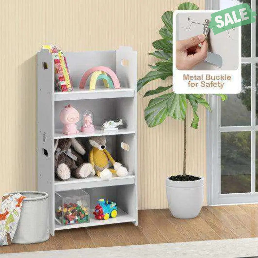 4-in-1 Kids Table and Chairs with Multiple Storage for Learning-Gray Kids Table & Chair Sets