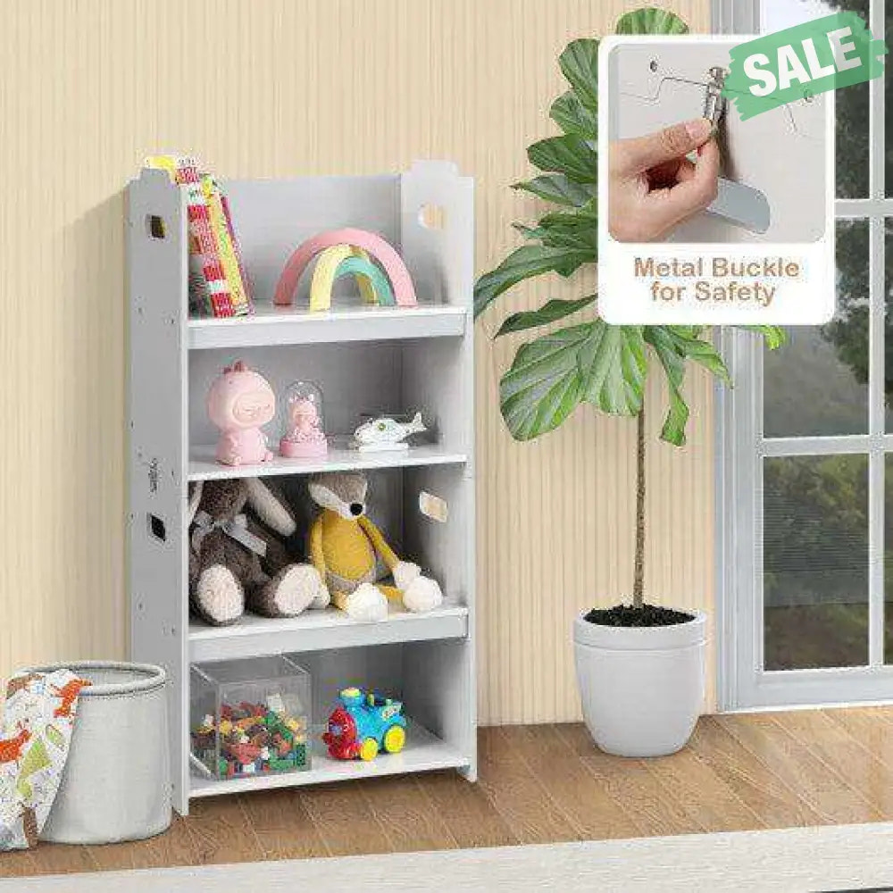 4-in-1 Kids Table and Chairs with Multiple Storage for Learning-Gray Kids Table & Chair Sets