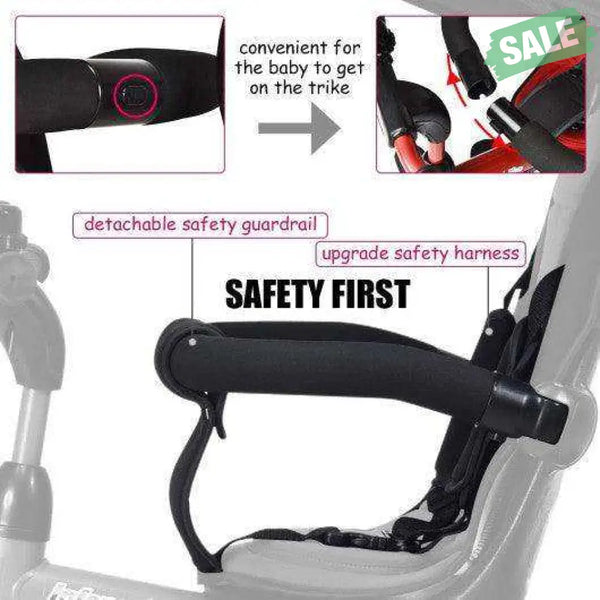 4-in-1 Kids Tricycle with Adjustable Push Handle-Blue Blue Baby Strollers