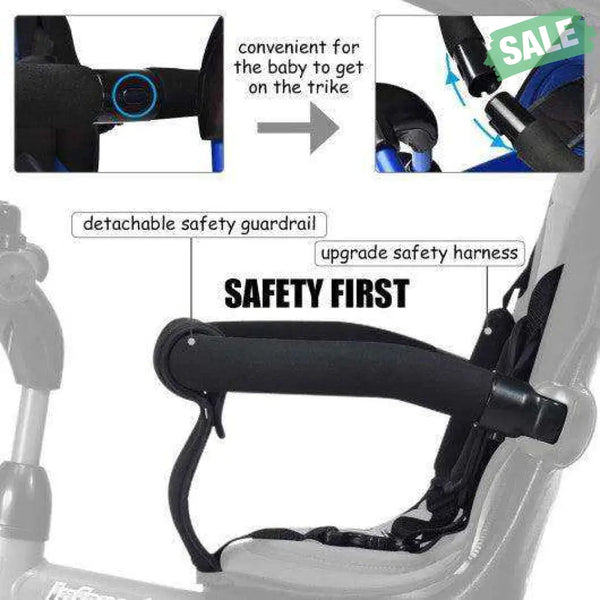 4-in-1 Kids Tricycle with Adjustable Push Handle-Blue Blue Baby Strollers