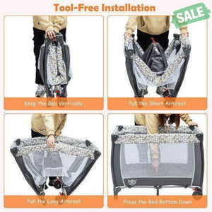 4-in-1 Portable Baby Playard with Changing Station and Net