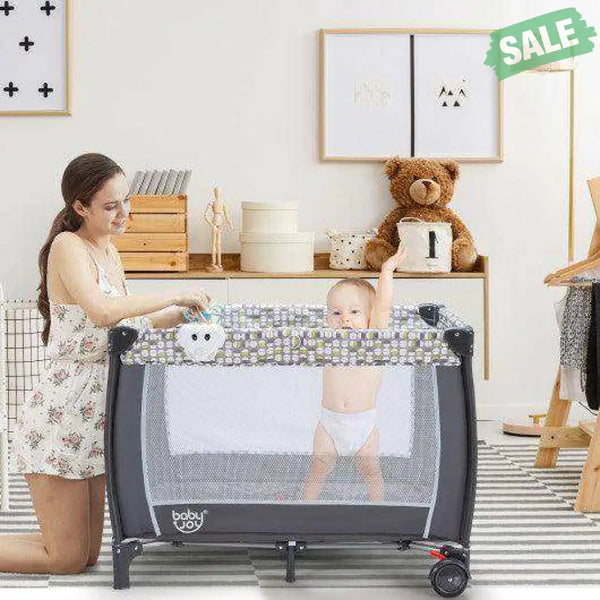 4-in-1 Portable Baby Playard with Changing Station and Net