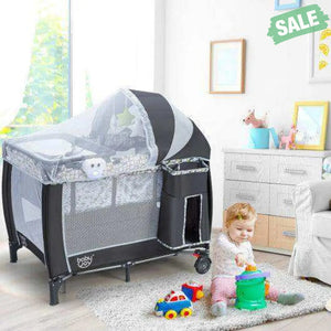 4-in-1 Portable Baby Playard with Changing Station and Net