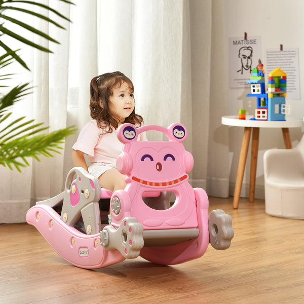 4-in-1 Rocking Horse and Slide Set for Kids