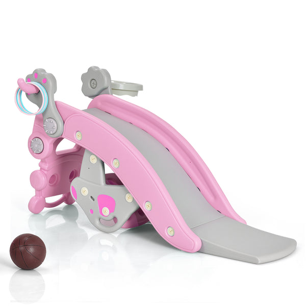 4-in-1 Rocking Horse and Slide Set for Kids