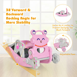 4-in-1 Rocking Horse and Slide Set for Kids