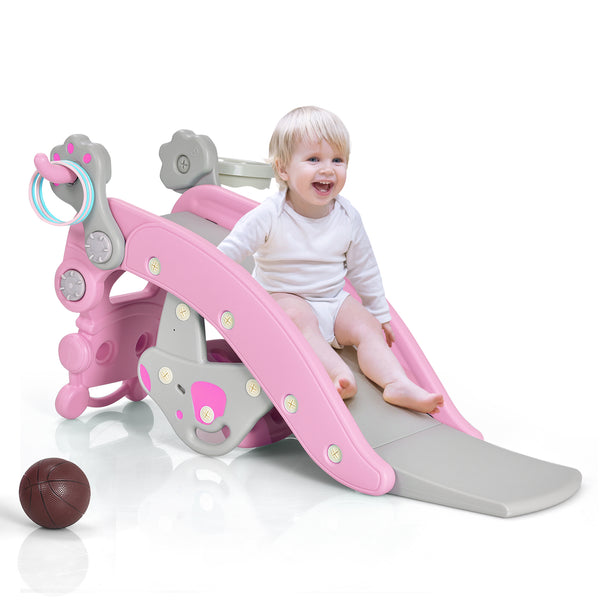 4-in-1 Rocking Horse and Slide Set for Kids