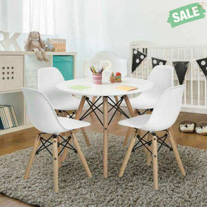 4 PCS Children Chair Set Medieval Style Dining Chairs with Wood Legs Kids Chairs & Seating