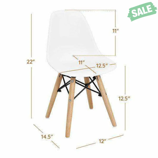 4 PCS Children Chair Set Medieval Style Dining Chairs with Wood Legs Kids Chairs & Seating