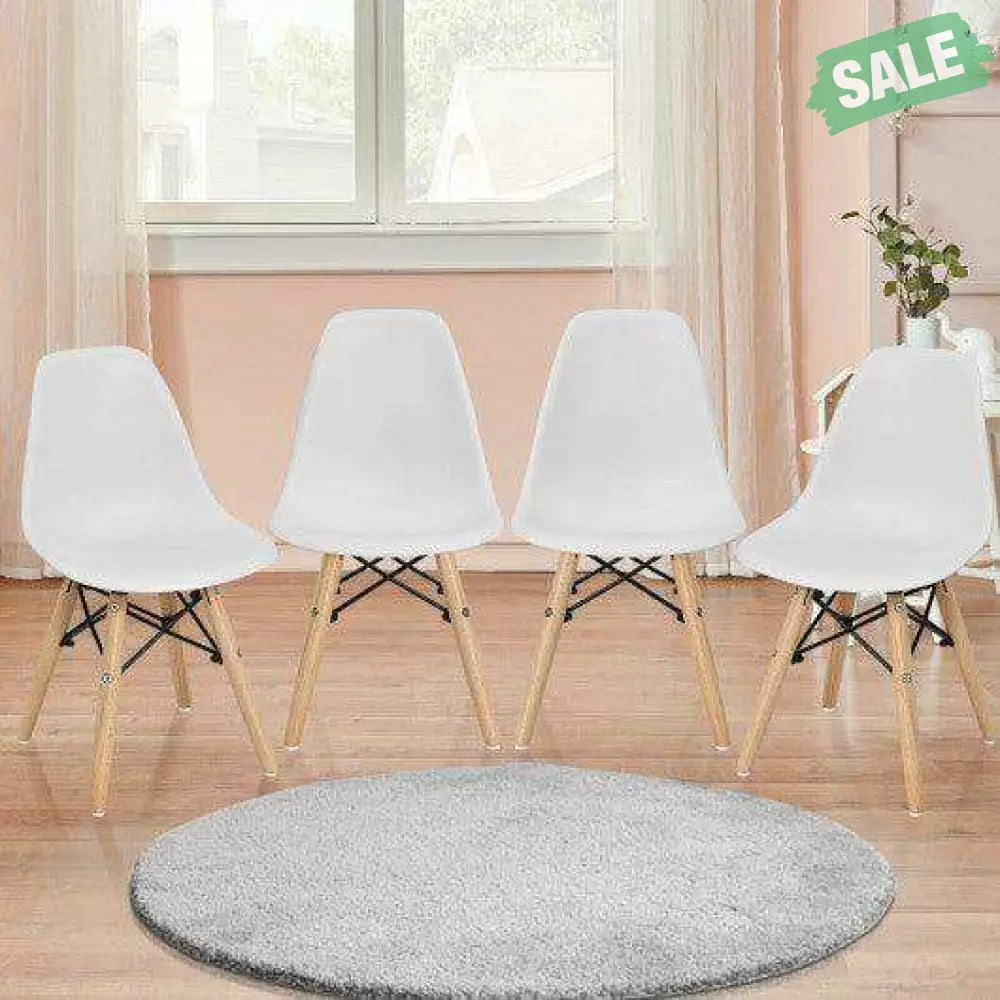 4 PCS Chair Set Medieval Style Dining Chairs Wood Legs