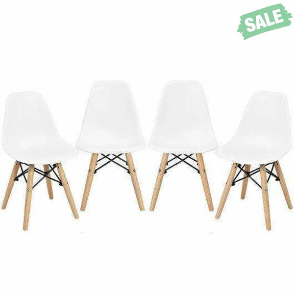 4 PCS Children Chair Set Medieval Style Dining Chairs with Wood Legs Kids Chairs & Seating