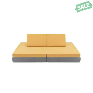 4-Piece Convertible Kids Couch Set with 2 Folding Mats-Blue Blue Kids Chairs & Seating