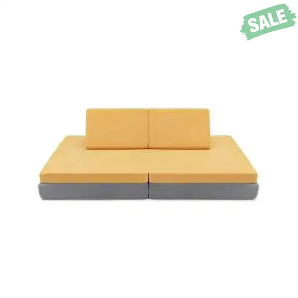 4-Piece Convertible Kids Couch Set with 2 Folding Mats-Blue Blue Kids Chairs & Seating